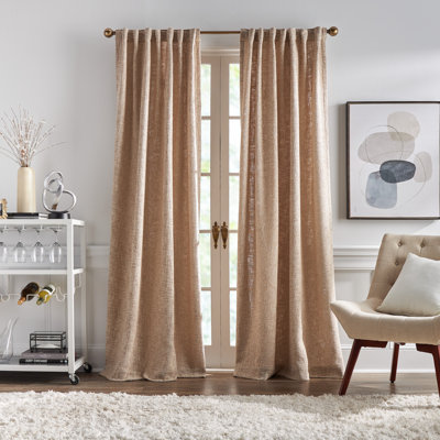 Cosette Woven Back Tab Light Filtering Curtain Panel Pair (Set of 2)