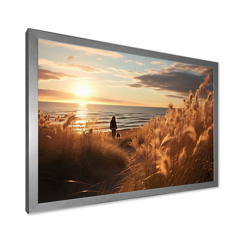 " Golden Sands A Mesmerizing X ", Silver Picture Framed, 16" H x 32" W x 1" D