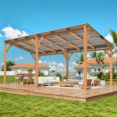 Patio Wood Lean To Hardtop Pergolas