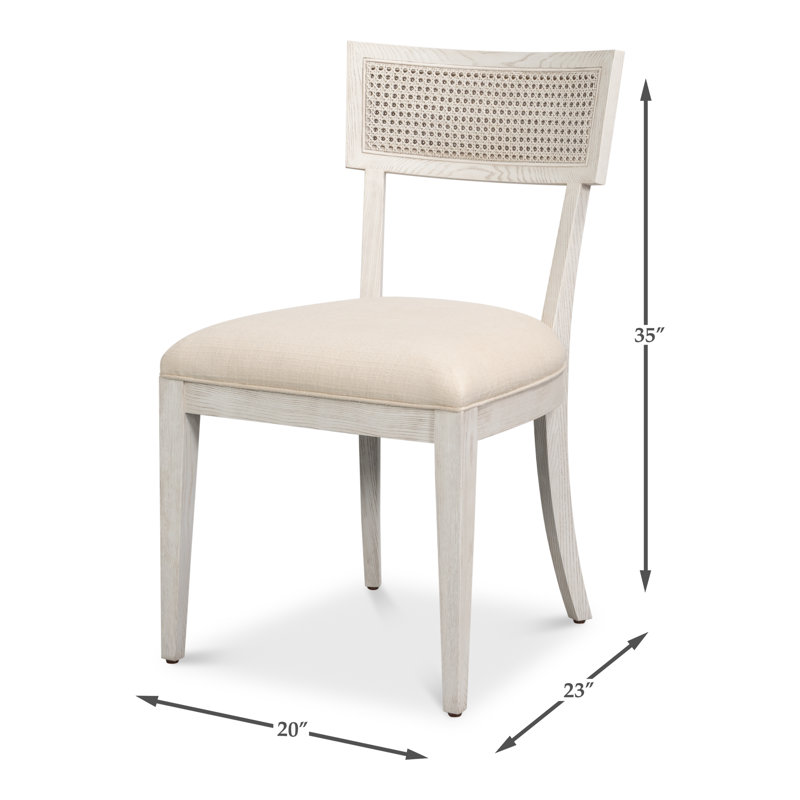 Ridge Upholstered Dining Chair, White