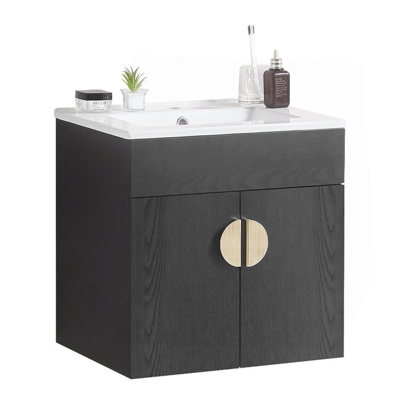 Meuble-lavabo sophistiqué avec rangement spacieux et support mural