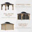 D Pavillon de jardin en bois massif avec double toit, moustiquaire et rideaux-121192064