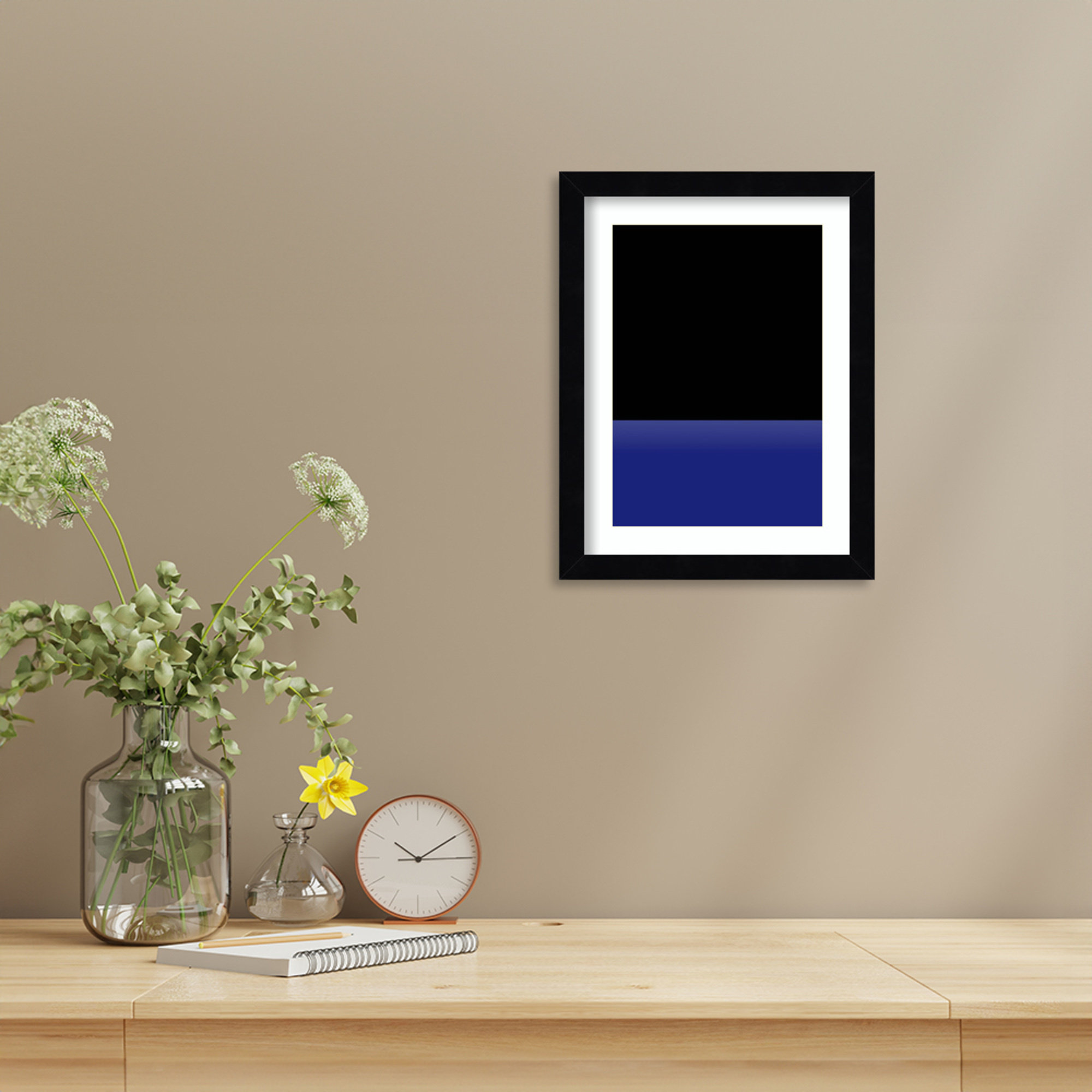 Sea by Alex Caminker Wood Framed Wall Art Print, 13" H x 10" W, Black 