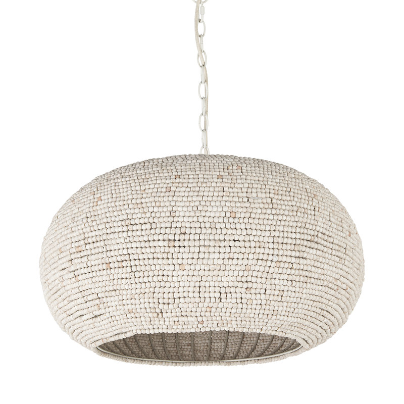 Lyanna 3-Light Dimmable Drum Chandelier with Beaded Accents
