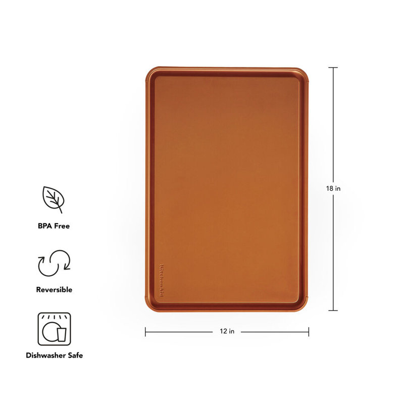 Planche à découper Kitchenaid en poly 12 x 18 po, Orange brûlé
