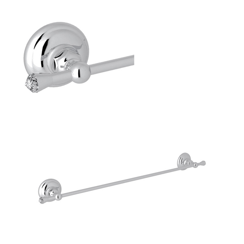 Country Bath Swarovski® Crystal 24" Towel Bar, Satin Nickel, 2.72" H x 25.59" L x 2.36" D