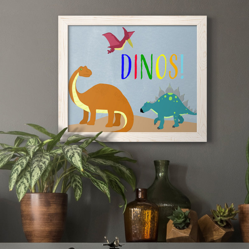 Dinos! - Cadre photo, impression sur toile, Blanc, H 24 po x l 18 po x P 1,5 po