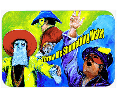 East Urban Home Mardi Gras Throw Me Something Mister Glass Cutting Board