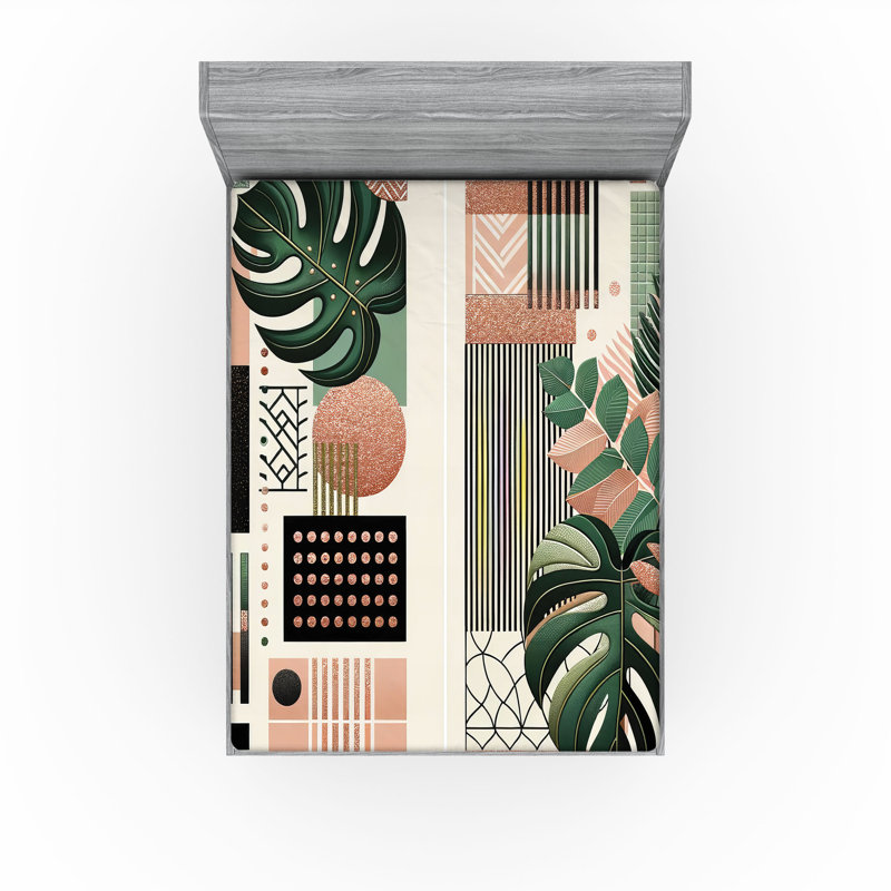 Microfiber Floral Fitted Sheet, California King Fitted Sheet
