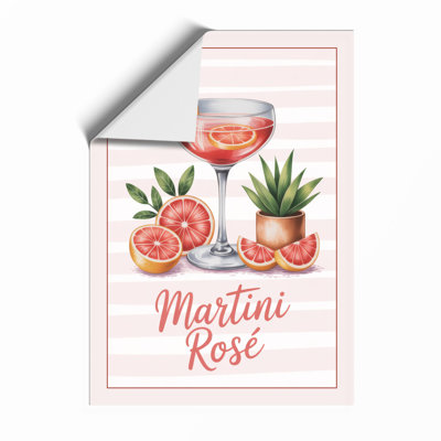 Martini Rosé Botanical - Framed Print