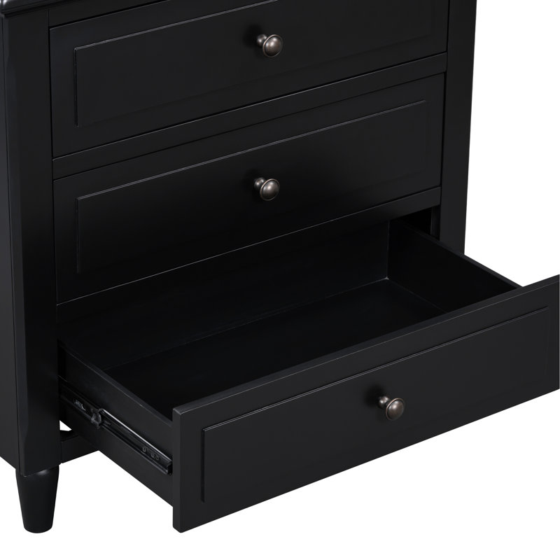 Table de chevet Black 3, Noir / nickel