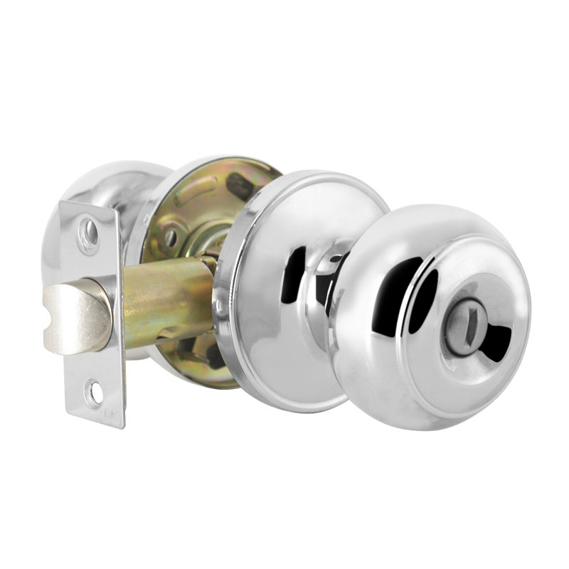 Privacy Door Knobs with Round Rosette, Antique Brass, Passage (Hall & Closet)
