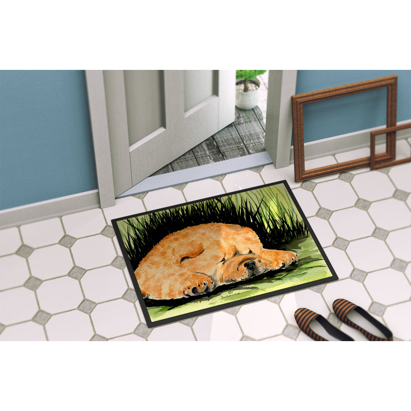 Tapis de porte intérieur rectangulaire anti-dérapant chien, Rectangle 2 pi x 3 pi
