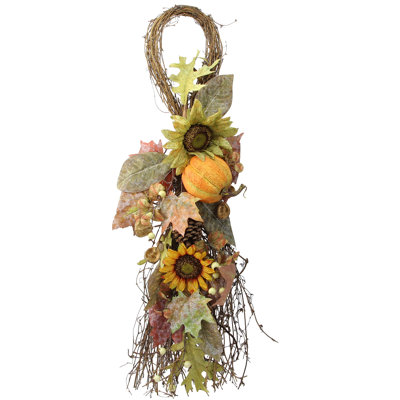 31 po. Tournesol artificiel 31 po avec baies d'érable festive et festive
