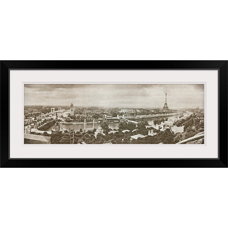 « paris panorama », impression, Cadre noir, H 24 po x l 56 po x P 1 po