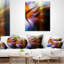 Fusion de teintes rouge et orange - Coussin imprimé abstrait
