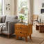 Table de chevet en bois massif à 2 tiroirs Acacia Silvia-781042493