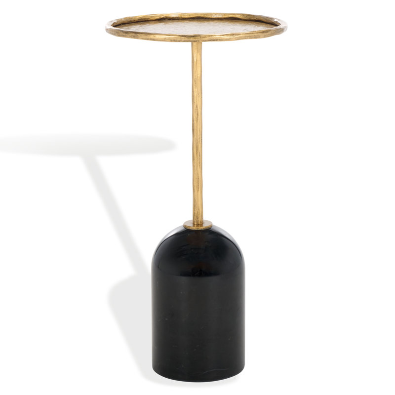 Tanyarose Metal And Marble Drink Table, Gold/Black