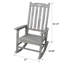 Gris, bois, chaise berçante surdimensionnée, siège large, dossier haut, détente dans n'importe quel décor intérieur ou extérieur, assemblage facile, chaise berçante en bois surdimensionnée, chaise berçante et utilisation en douceur, confortable, divers-1009617017