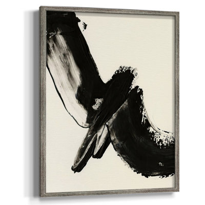 Black Expression I Framed Print - Solid Wood
