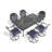 All-Weather Cast Aluminum Dining Set, Include Swivel Chairs And  Table With Black Frame-618794646