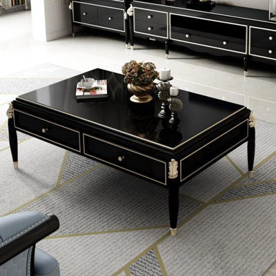 Solid Coffee Table with Raised Legs
