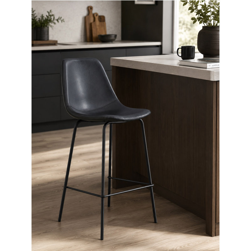 Tabouret de comptoir 25,5 po Nunley, Noir