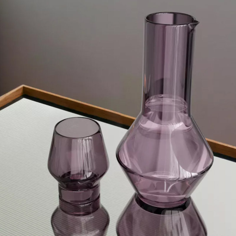 Ensemble 2 pièces carafe et tasse, prune fumée, Prune fumée