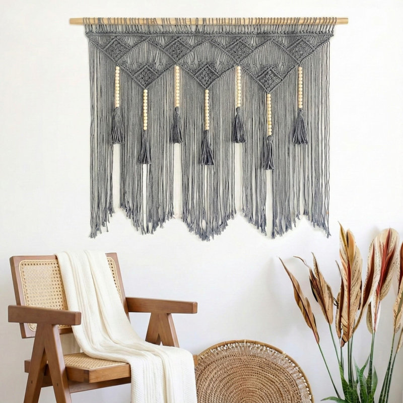 Bohemian 39''x31'' Woven Macrame Wall Hanging