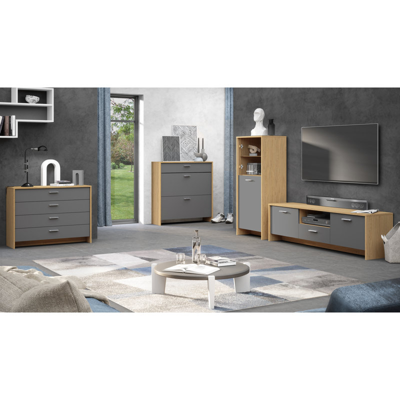 Dunnavent Display Cabinet, Grey/Oak
