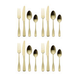 Satin Champagne Landyn16-Piece Stainless Steel Flatware Set, Service For 4