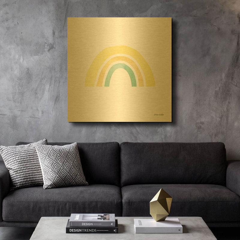«Pastel Rainbow II» par Ann Kelle, art mural en métal doré, 36 po x 36 po, 36 po x 36 po