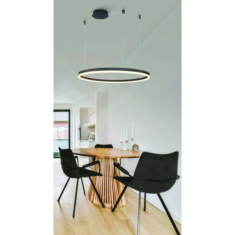 - Light LED Crystal Pendant, Black, Black