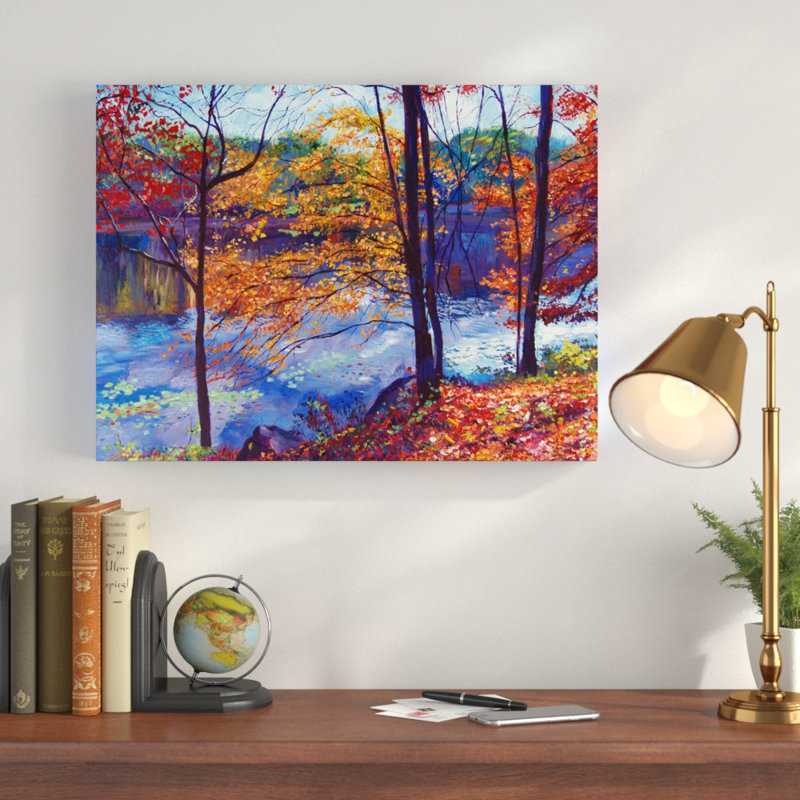 « chutes leaves », reproduction d’art sur toile tendue encadrée, H 35 po x l 47 po x P 2 po