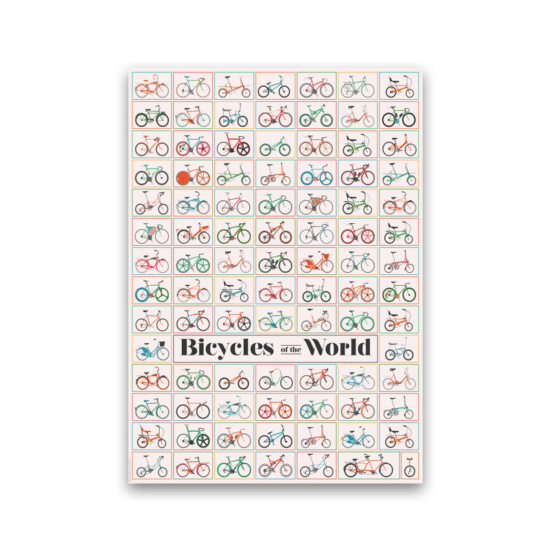 Bicycle Of The World - Print, No Framed, 42cm H x 30cm W x 1cm D