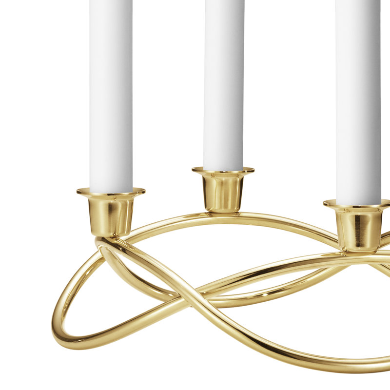 Season 3.54" Stainless Steel Tabletop Candelabra, Gold