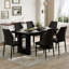 Ensemble de salle à manger moderne, table et chaises de cuisine en panneau de fibres à densité moyenne de 64,5 po avec accents en verre trempé, chaises rembourrées et pieds en métal-10550806-10550807