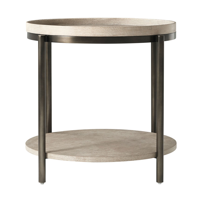 Repose Solid Wood End Table, Gray Oak, 22" H x 14.25" W x 14.25" D