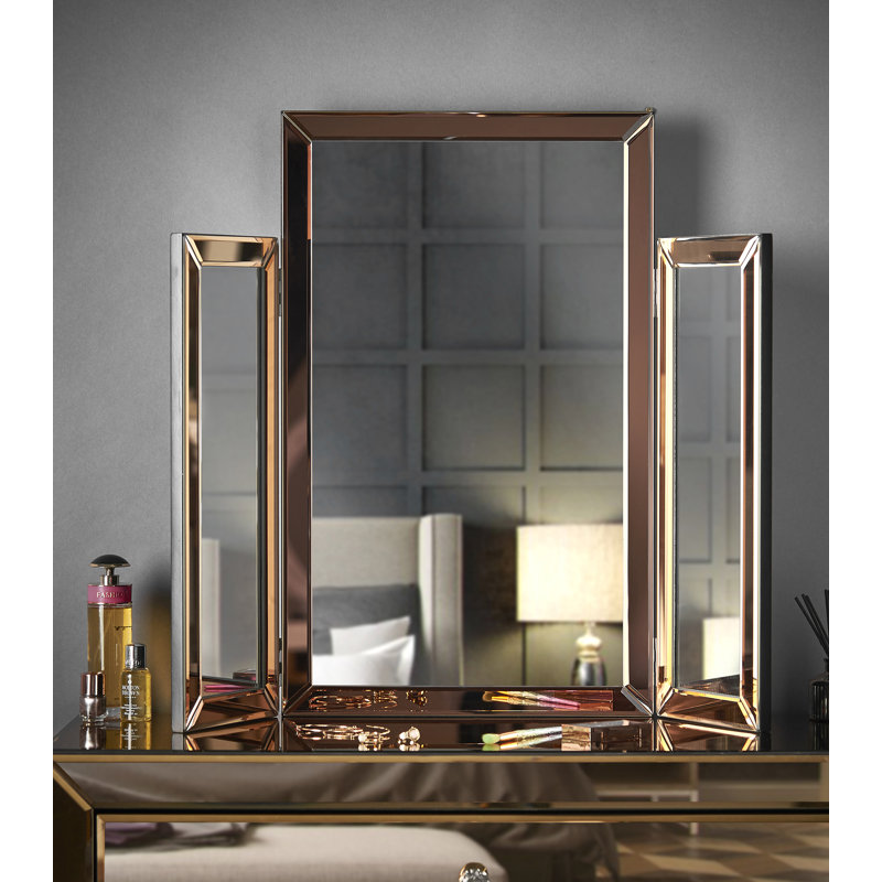 Delaplaine Glass Mirror, Rose Gold