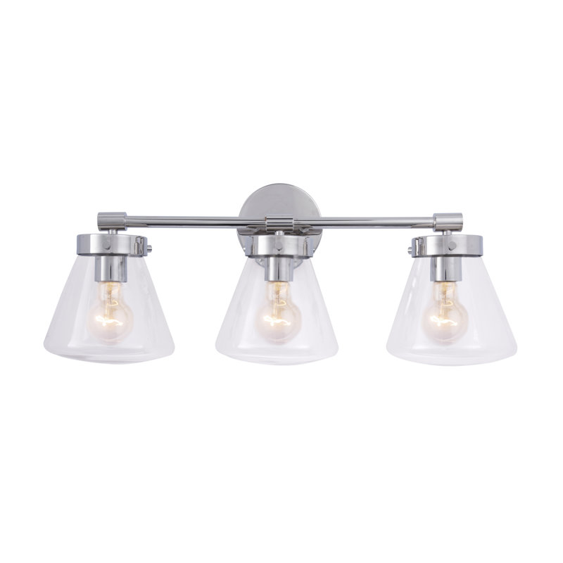 Adlar Modern Farmhouse 3-Light Vanity Light, Nickel