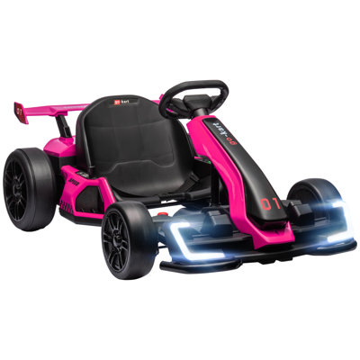 24V 7.5 MPH Electric Go Kart with Adjustable Seat, Drifting Car Battery Powered Ride on Toy -  Aosom, 370-287V80PK