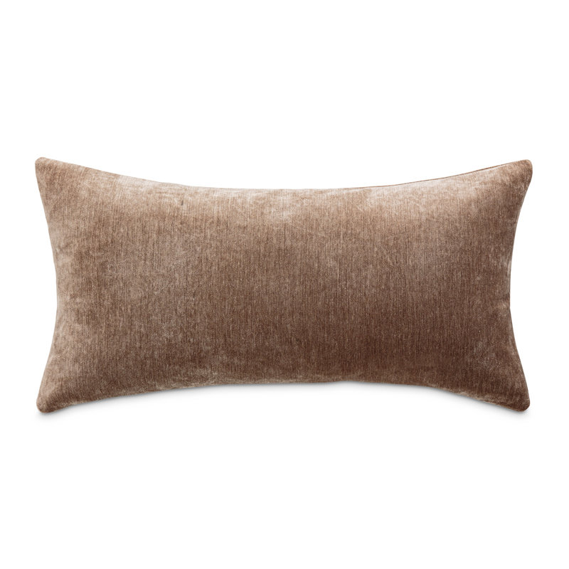 Truffle Brown Chenille Feather Throw Pillow Set