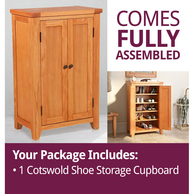 Abbey 15 Pair Solid Wood Shoe Storage Cabinet