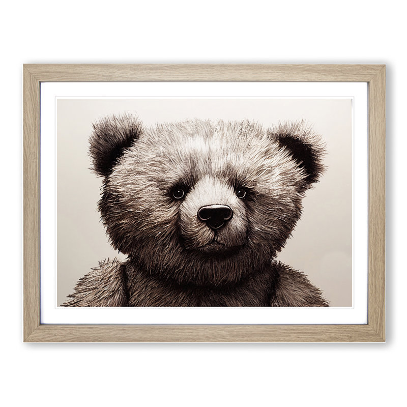 Spectacular Teddy Bear - Framed Print, 46cm H x 64cm W, Oak Frame