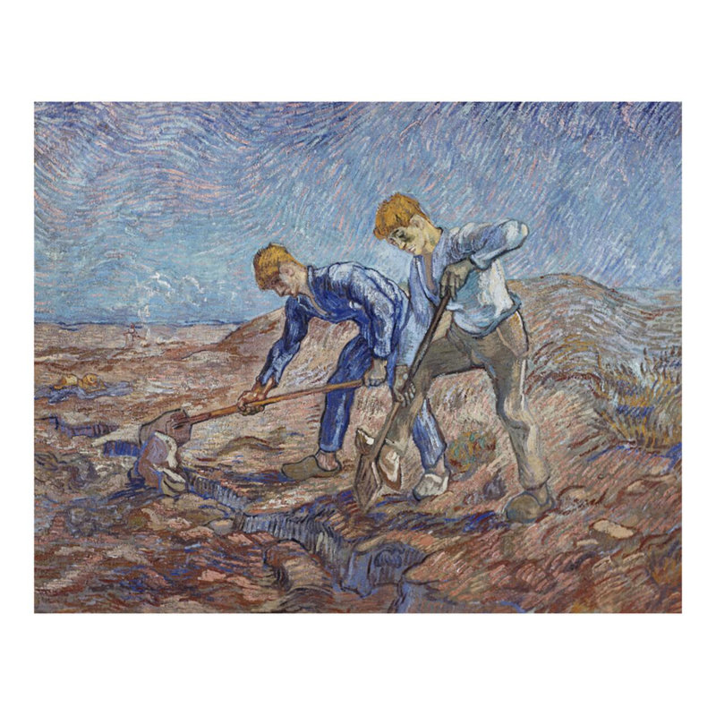 «The Diggers» par Vincent van Gogh - Estampe numérique, H 22 po x l 28 po