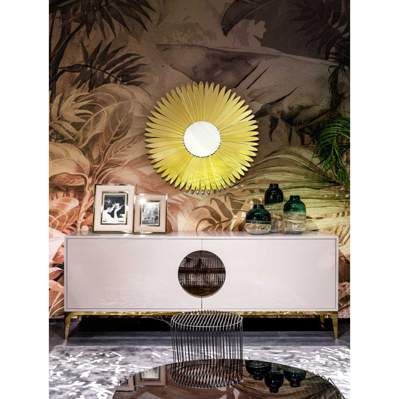 SantaBarbara Glass Flat Wall Mirror, Champagne