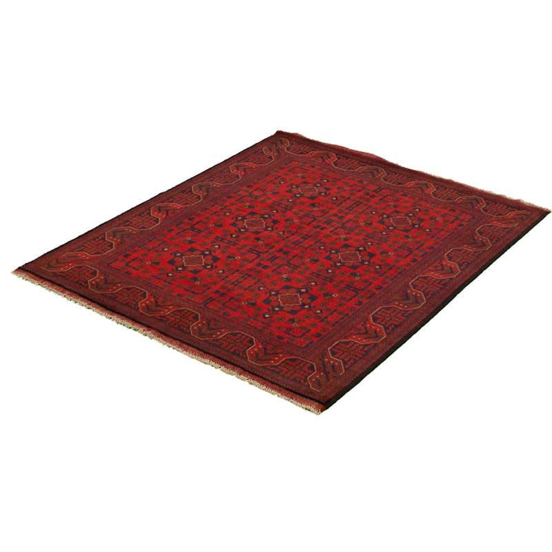 Tapis de zone en laine 5 pi x 6 pi 4 po noué la 2010s one-of-kind-the main esari turque Allaina