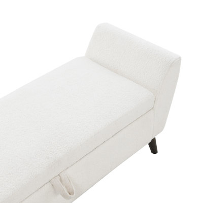 Banc de rangement moderne de 60 po avec pieds en bois Mid-Centruy