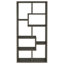 Bibliothèque en bois géométrique à 8 niveaux à dos ouvert gris vieilli avec étagères verticales en bois franc d'ingénierie pour le rangement de la bibliothèque