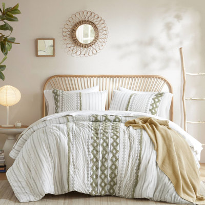 3 édredons très grand / très grand avec chenille, imprimé d'inspiration mondiale, rembourrage, taies décoratives pour le dos, lavable à la machine, - sans substances nocives, imprimé sur du coton à 100%, rembourrage, produits chimiques